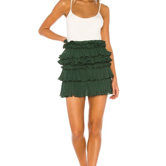 NWT Lovers + Friends Ranger Skirt Emerald Green - Picture 1 of 7